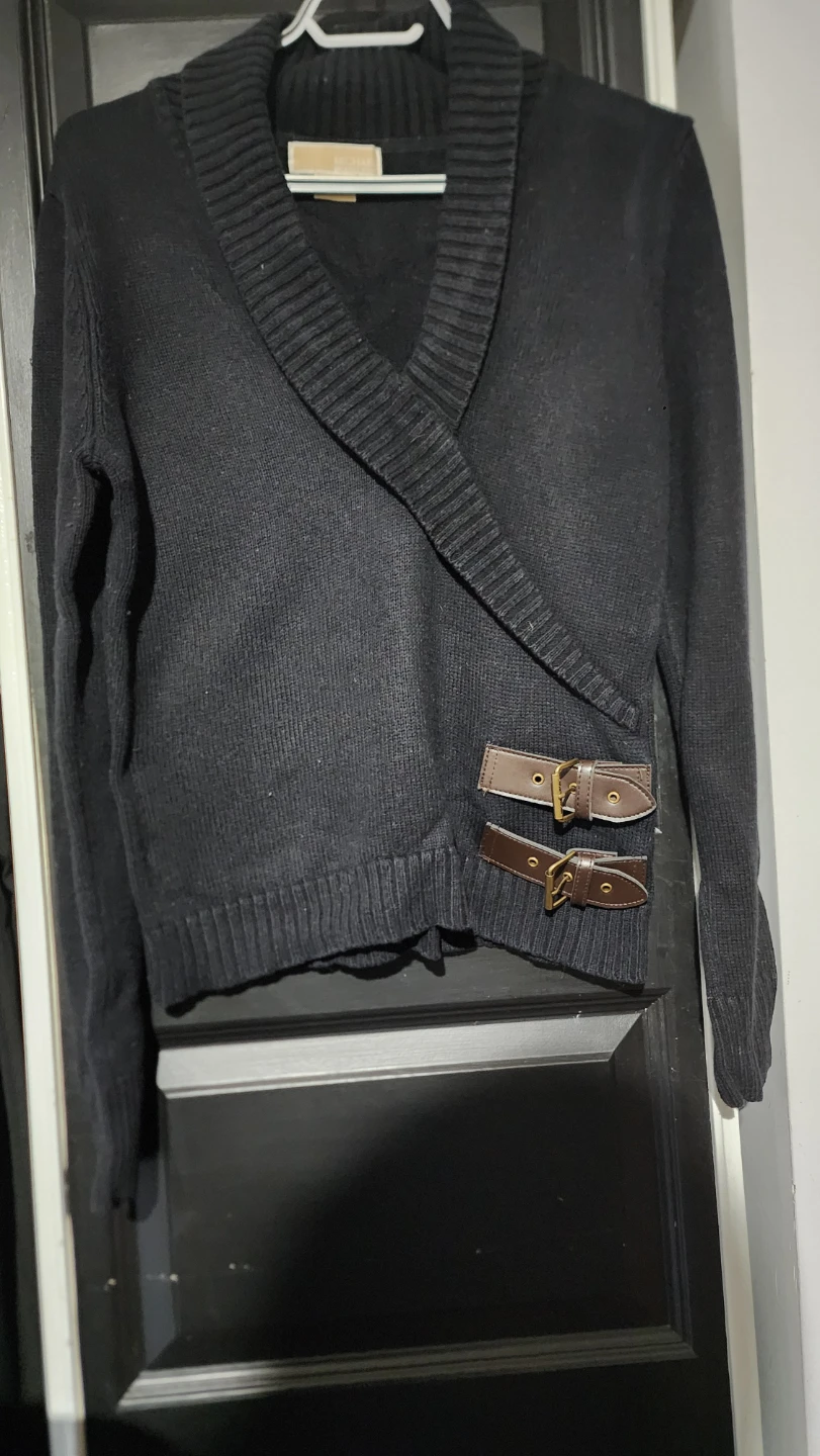 Michael Kors Black Wrap Sweater