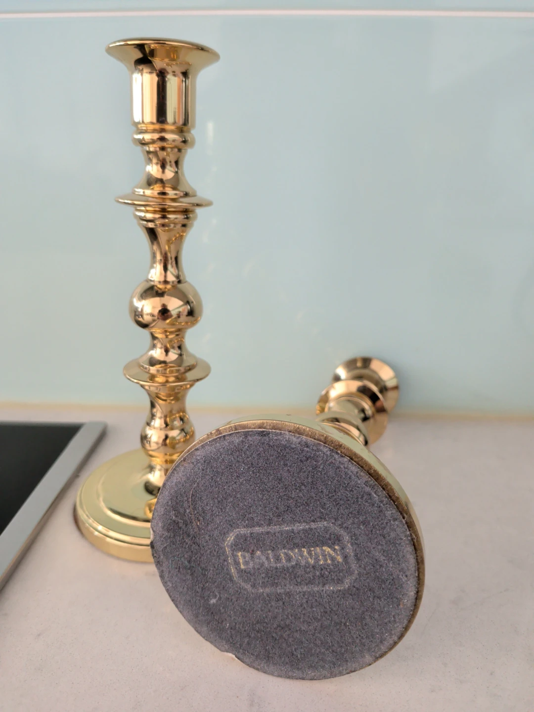 Pair of Baldwin Brass Candlesticks - photo 2