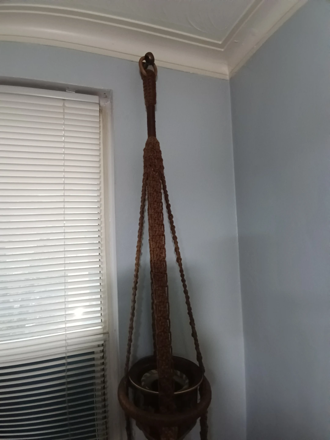 Vintage Macrame Double Hanging Planter - photo 4