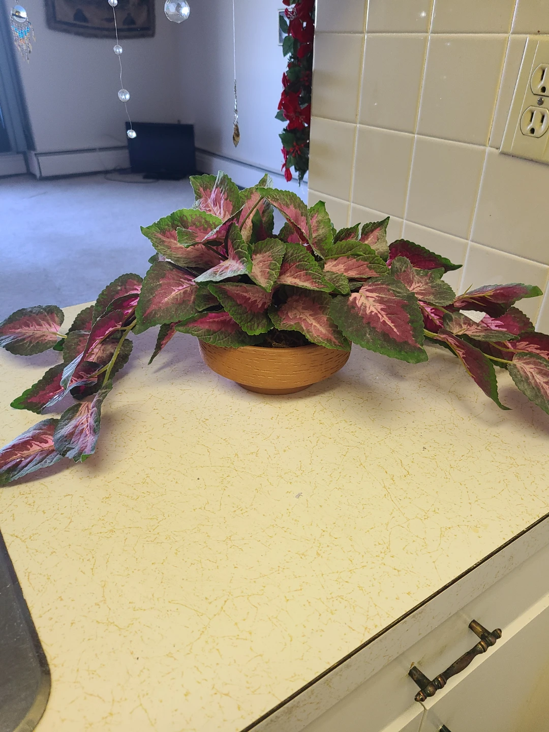 Artificial Coleus Plant in Mustard Pot - photo 2