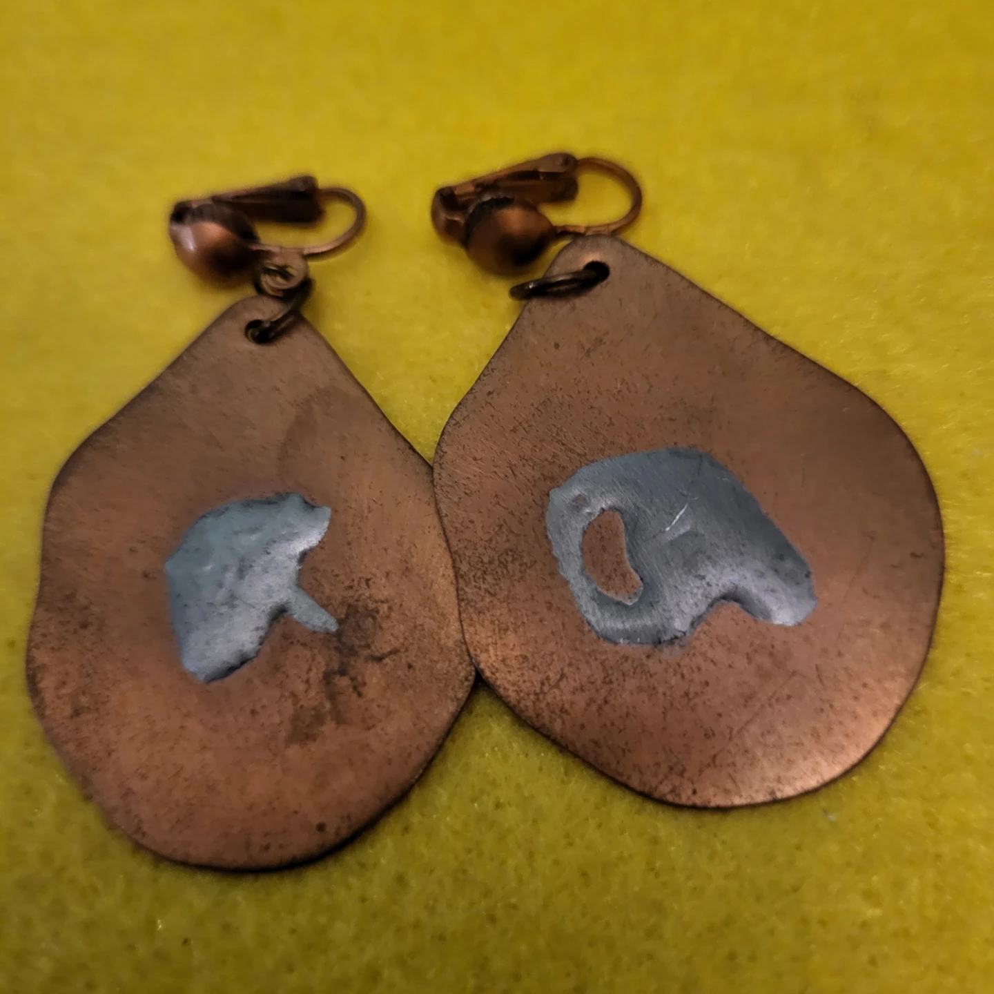 Copper clip-on earrings