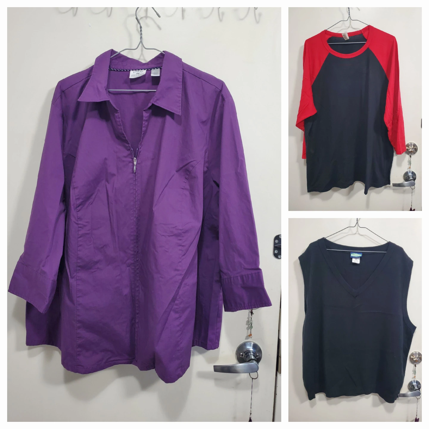 [$10 Plus Size Bundle]:Selection of three shirts and vest
