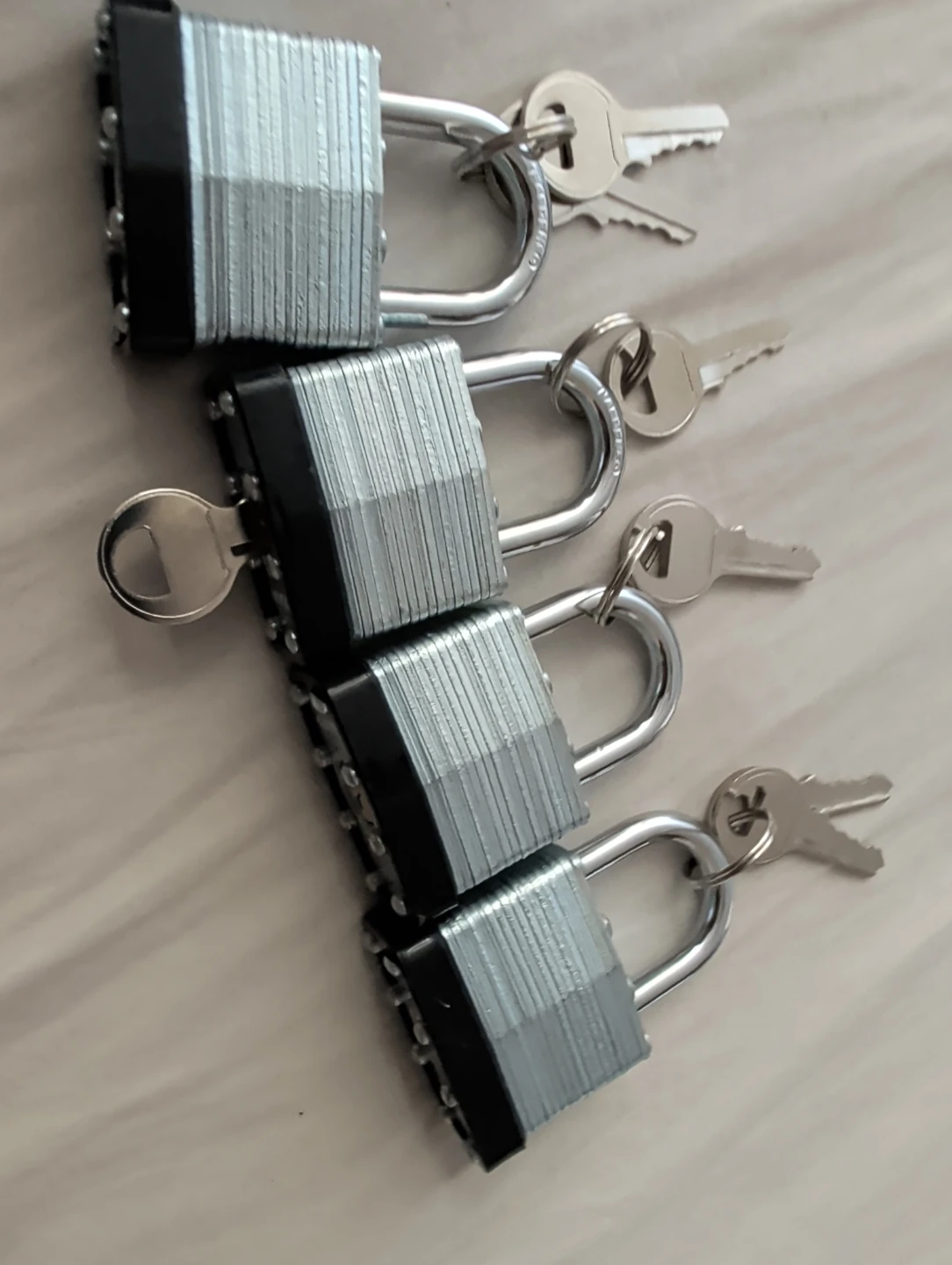 Set of 4 Laminated Steel Padlocks
