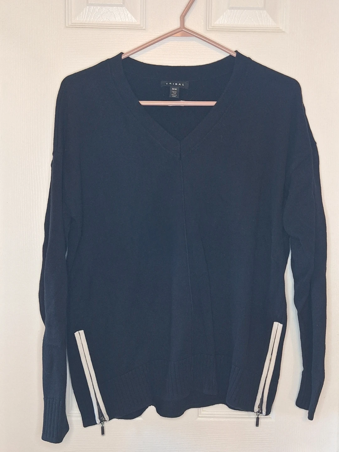 Tribal Black V-Neck Sweater