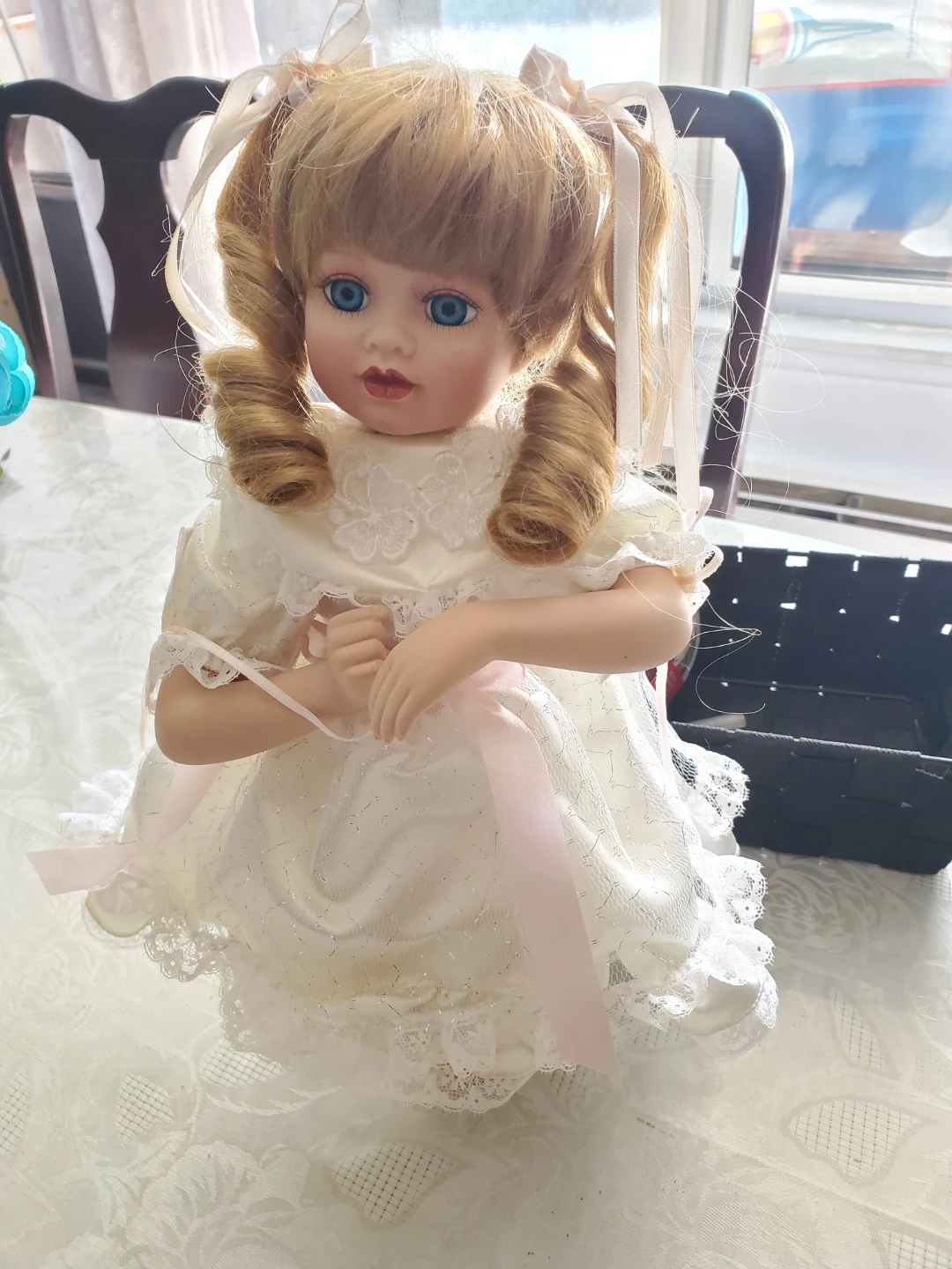 Vintage 15" Porcelain Collector Doll - photo 2