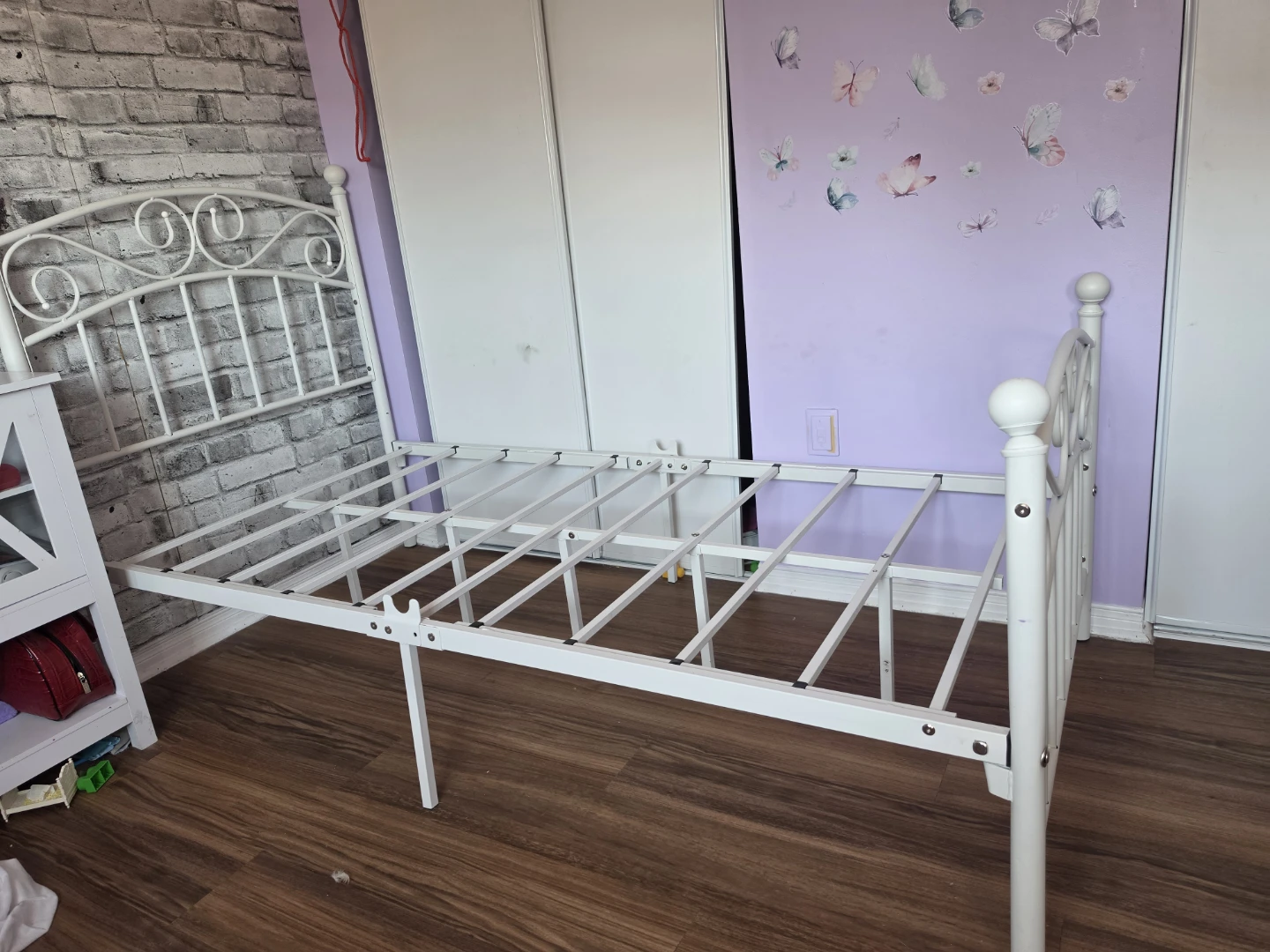 White Metal Twin Bed Frame - photo 2