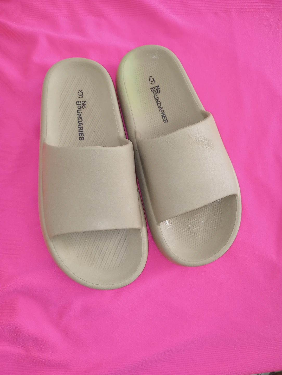 No Boundaries Beige Slide Sandals - photo 2