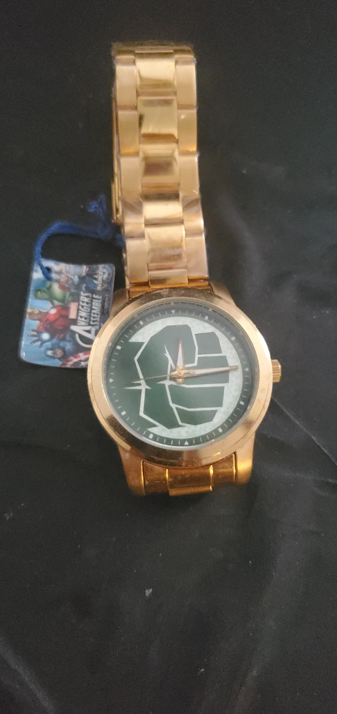 Marvel Avengers Hulk Gold Tone Watch run out battery no box - photo 2