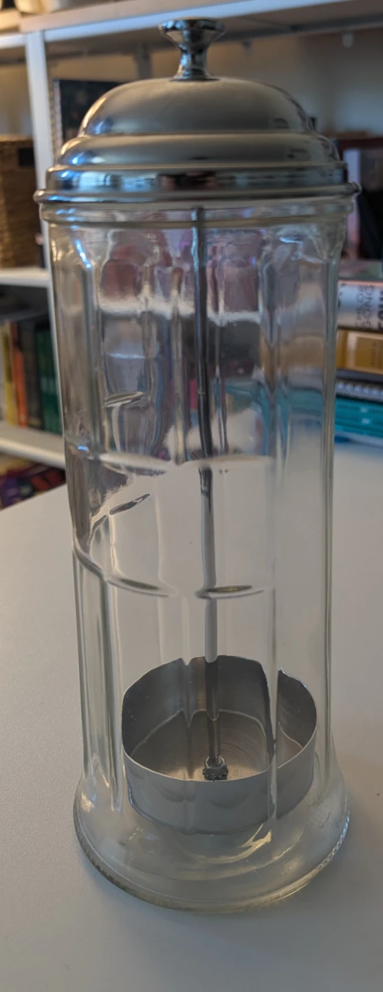 VINTAGE Glass straw holder