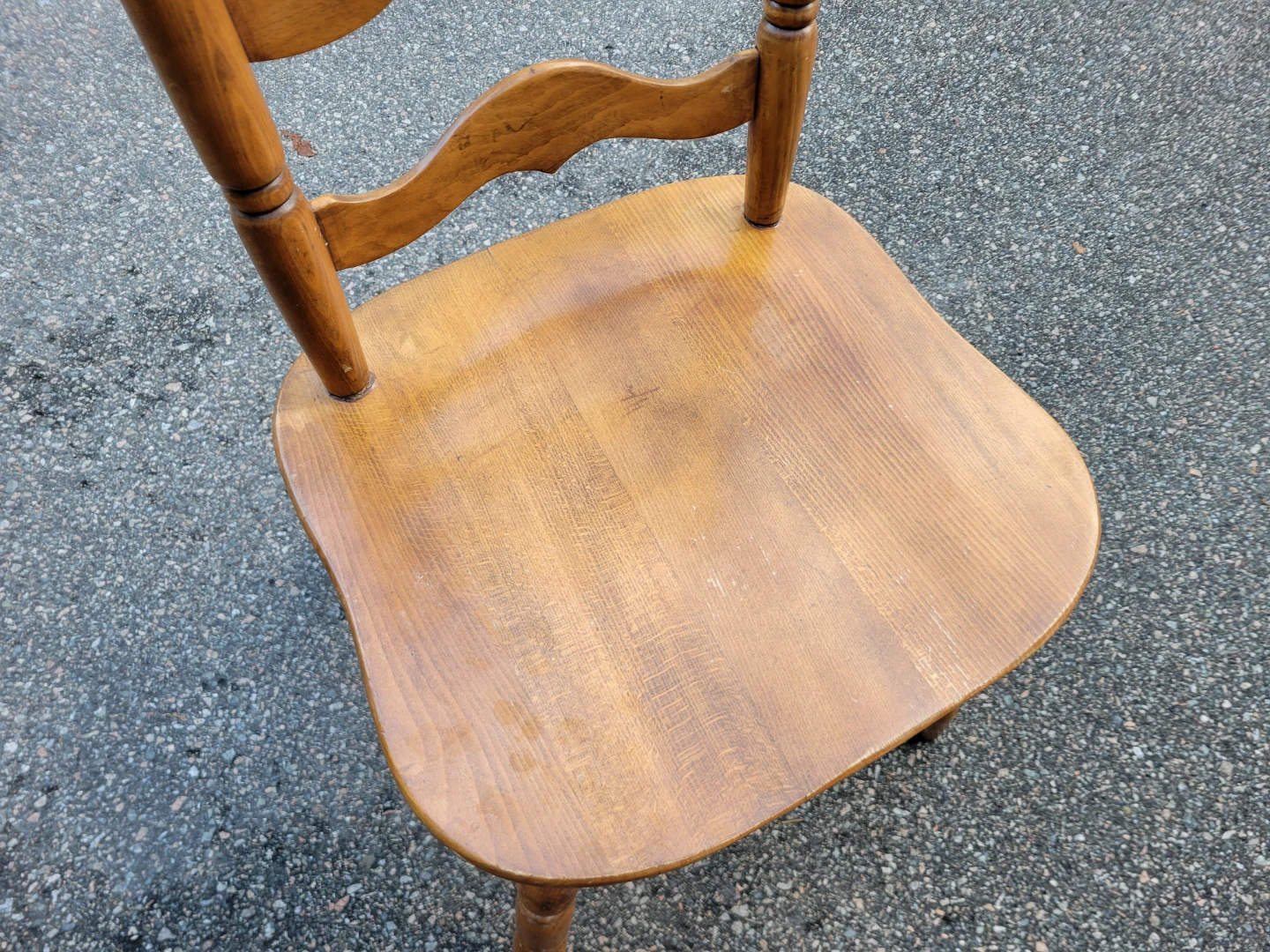 Vintage Solid Wood Ladderback Dining Chair – Farmhouse Style - photo 3