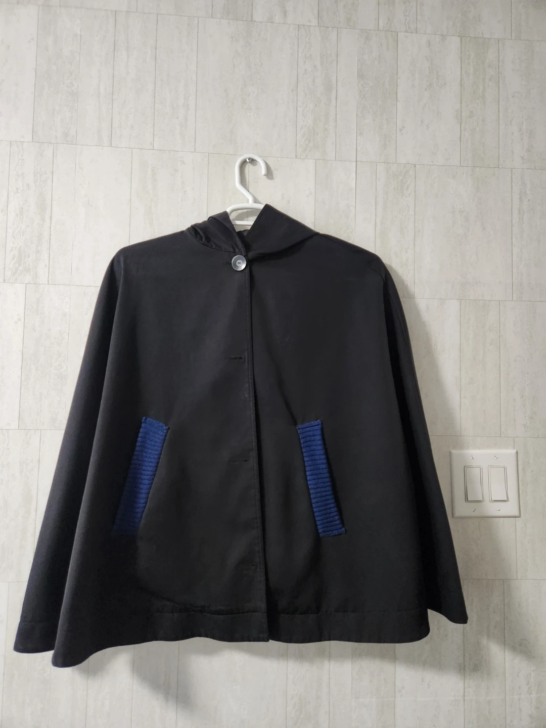 Hooded Jacket Black and Blue
