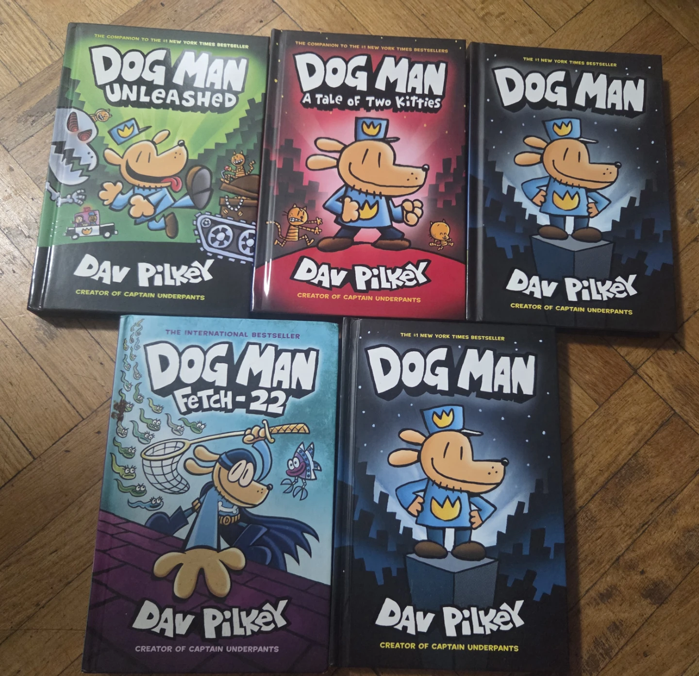 Set of 5 Dog Man Books by Dav Pilkey/$5  each