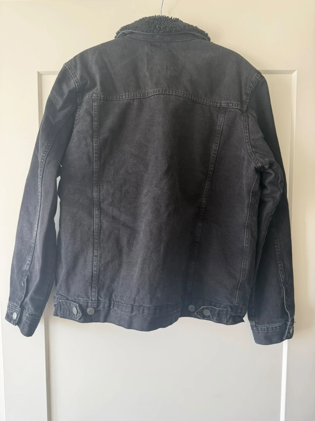 Zara Black Sherpa-Lined Denim Jacket size L - photo 2