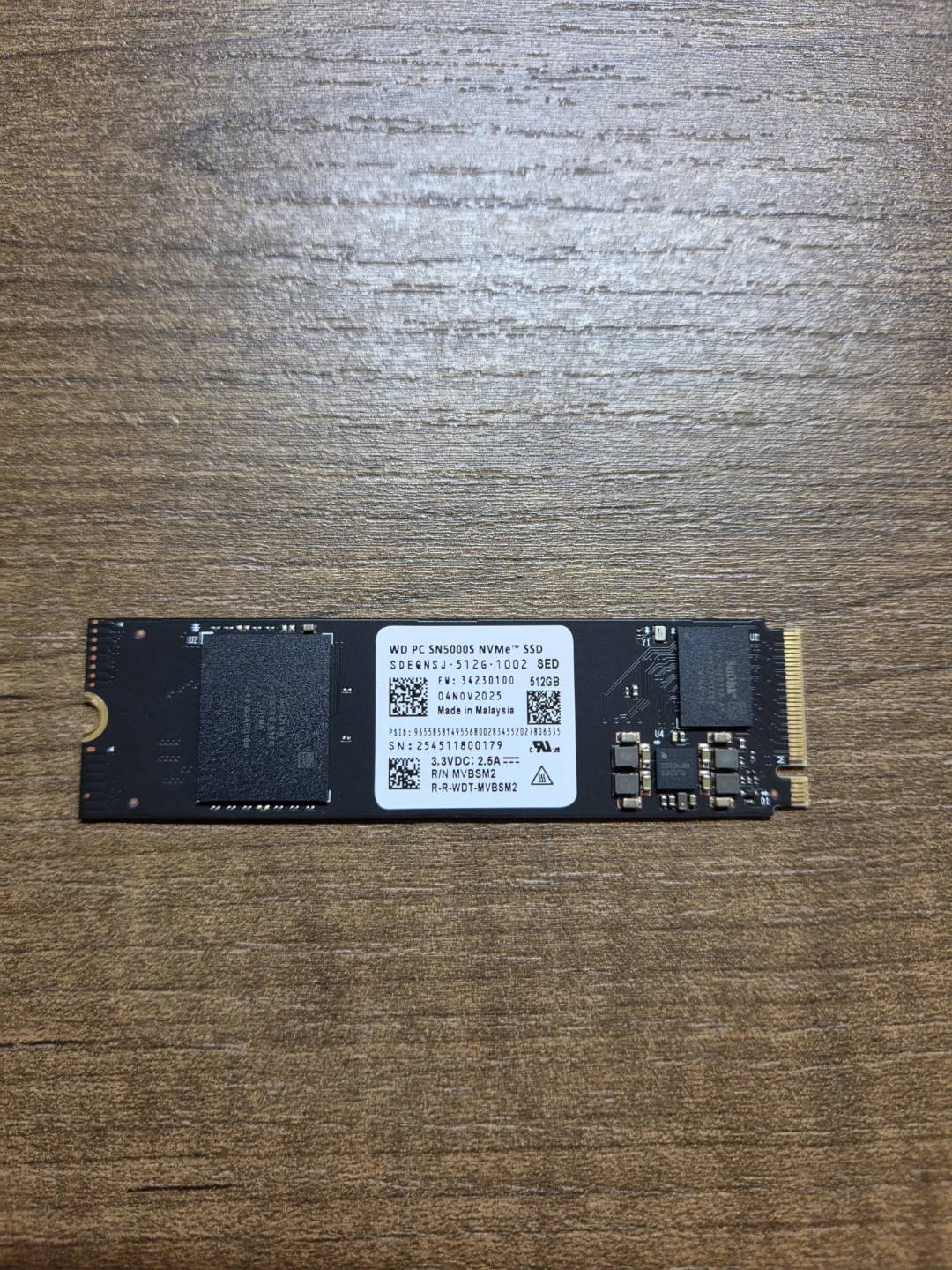 Western Digital 512GB m.2 NVMe SSD