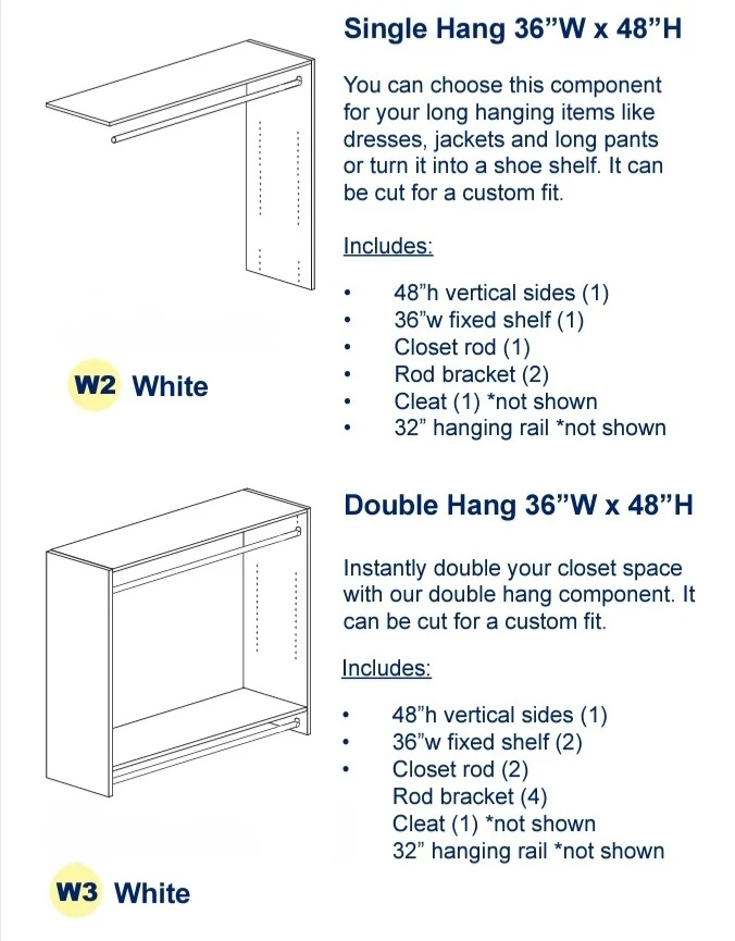 Closet Organizer System (3 Pc) - White - photo 5