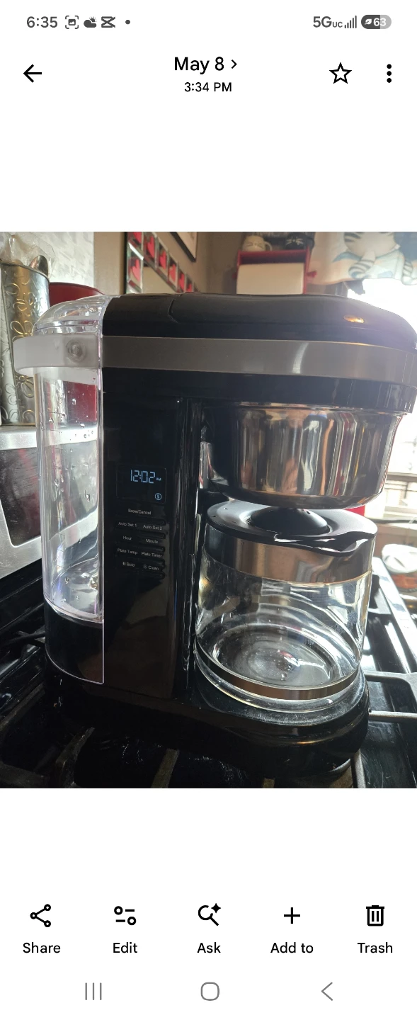 KitchenAid 12 Cup Coffee Maker with Removable Water Tank Black - photo 4