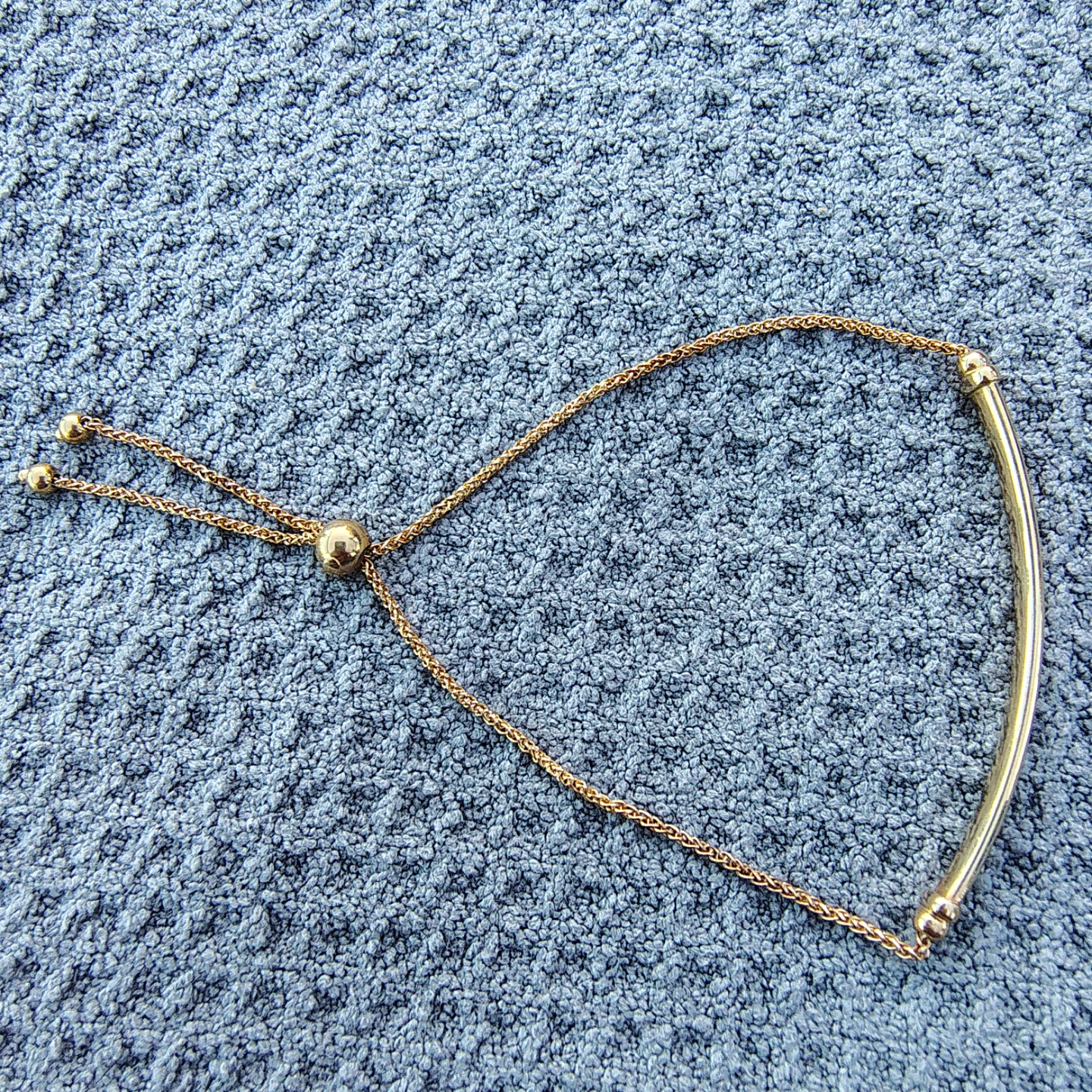 14K Gold Adjustable Bar Bracelet