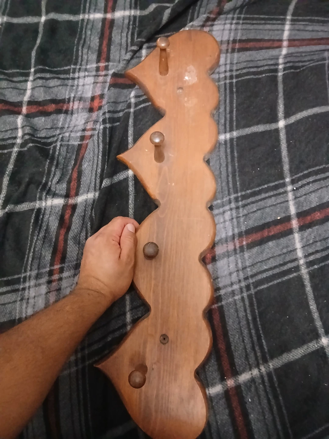 Heart Shaped Wooden Wall Hook Rack