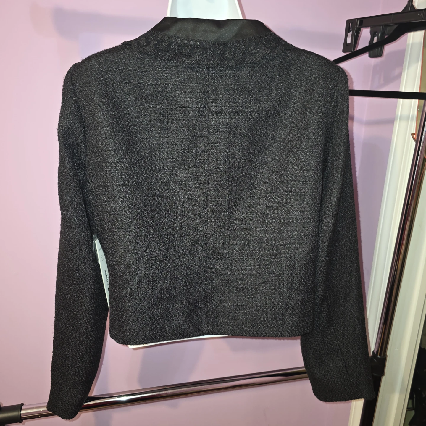 Bloomingdale's AQUA Black Tweed Jacket Size M - photo 4