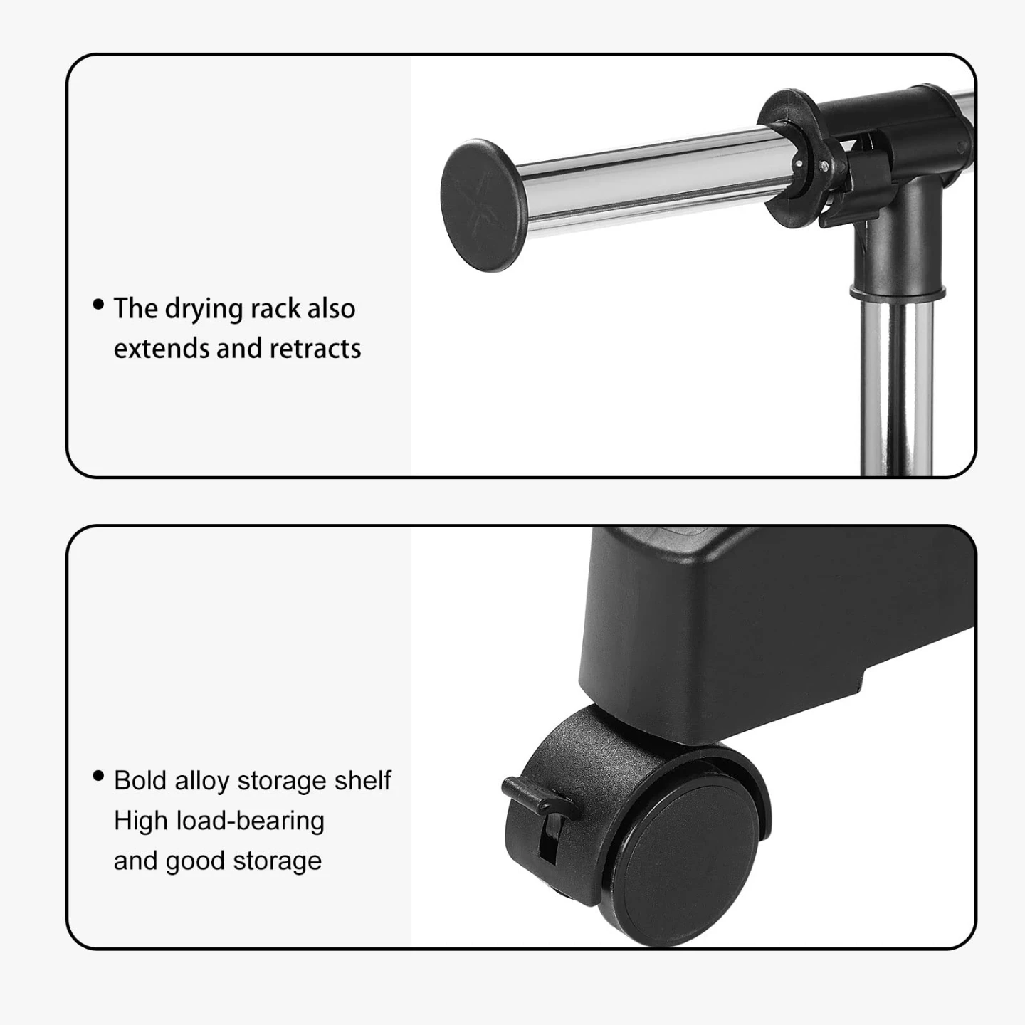(BRAND NEW) Double Rod Extendable Clothing Rack with Wheels - photo 4
