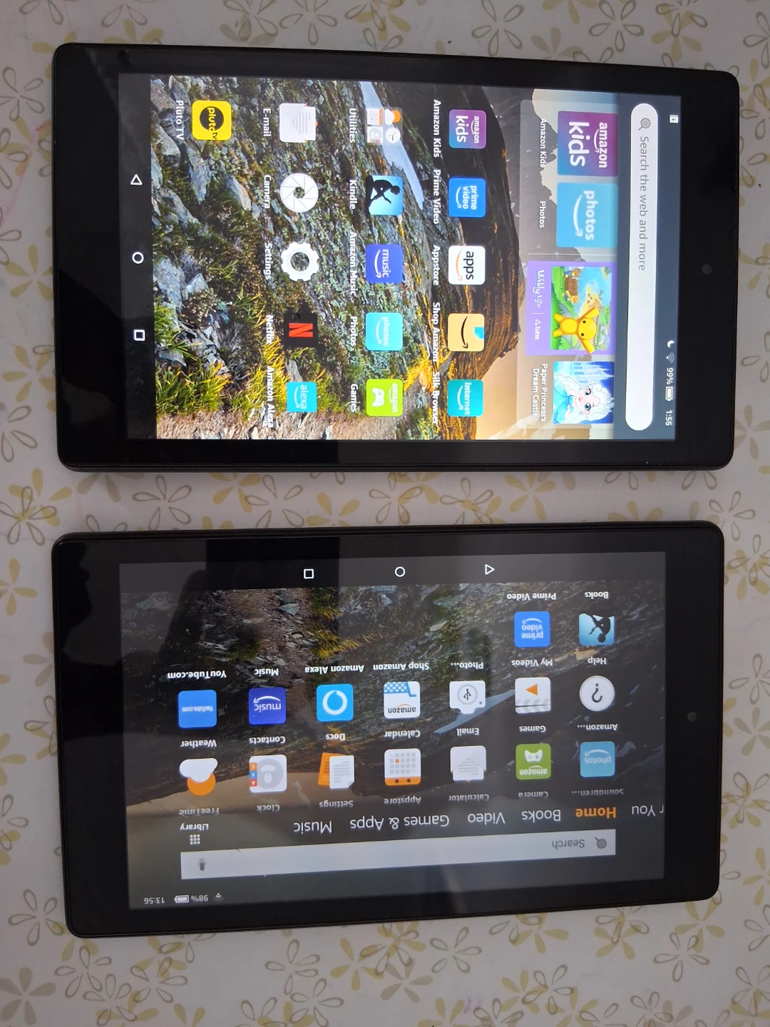 Two Amazon Fire Tablets