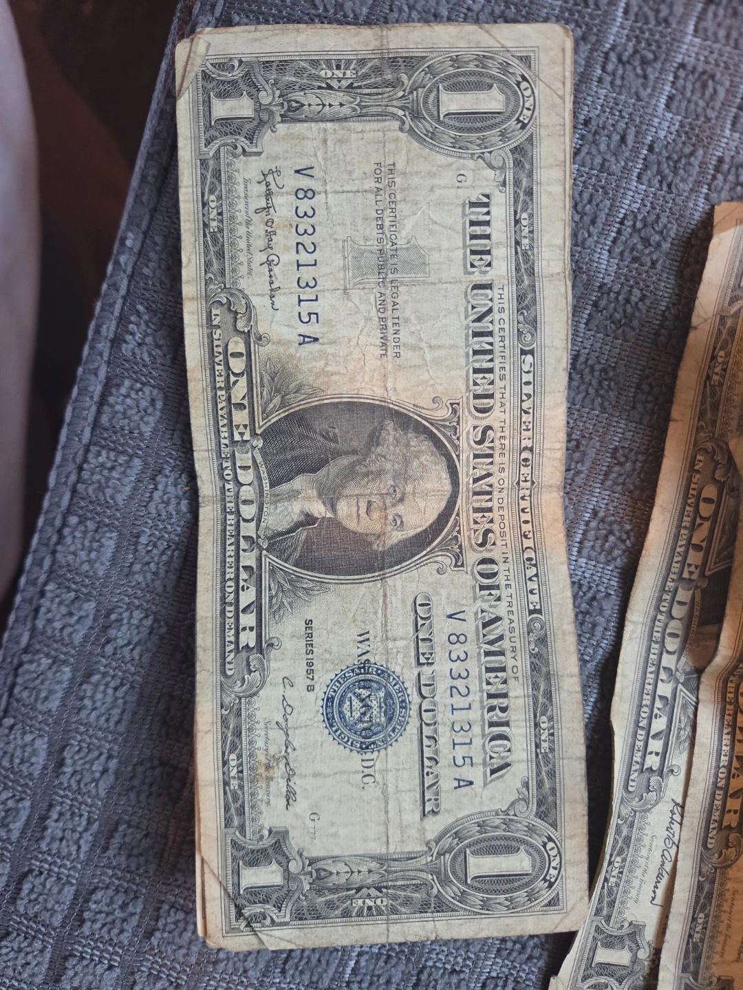 Set of 9 1957 Series US Silver Certificate Dollar Bills - photo 4