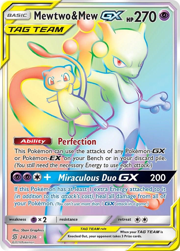 Mewtwo & Mew GX #242 Pokemon Unified Minds