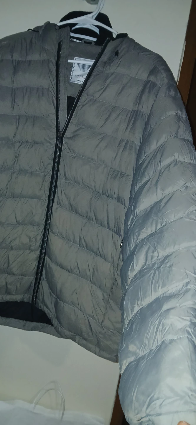 Mettle Outerwear Grey Hooded Puffer Jacket XL - photo 2