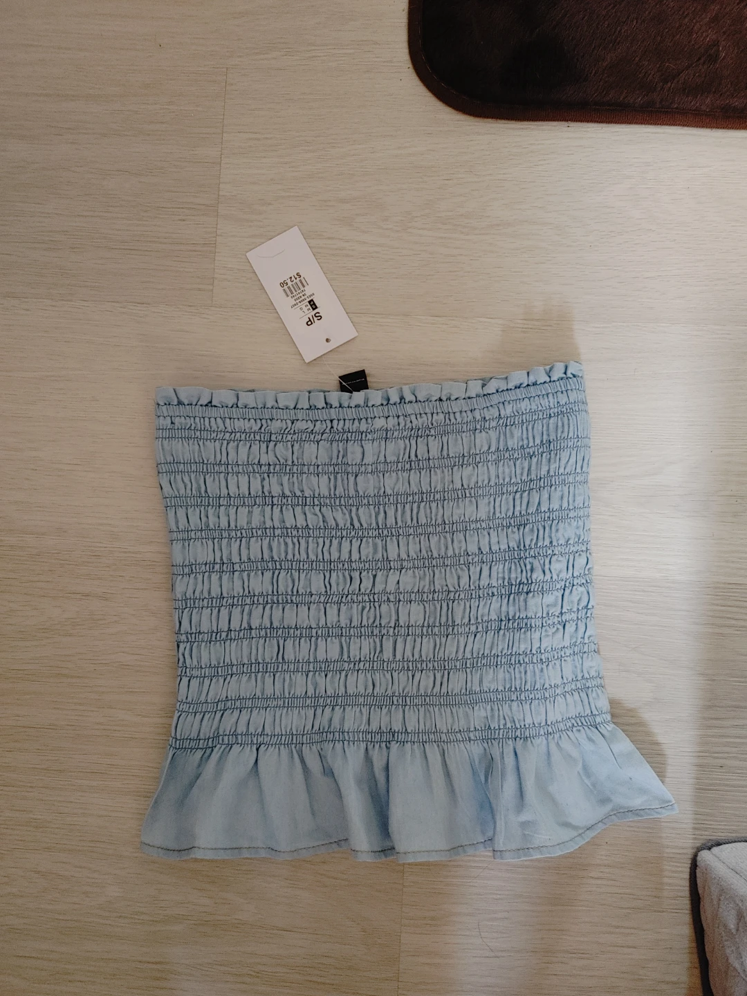 Light Blue Smocked Tube Top