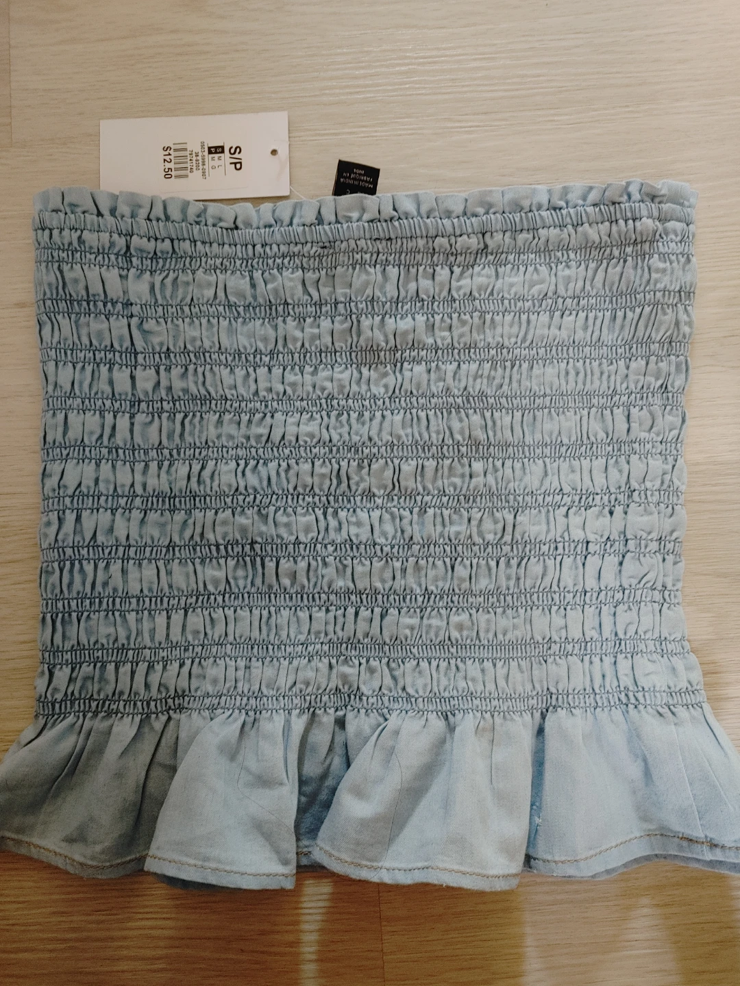 Light Blue Smocked Tube Top - photo 2
