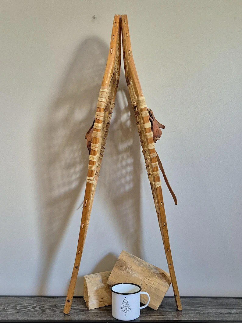 Vintage Wooden Snowshoes - photo 3