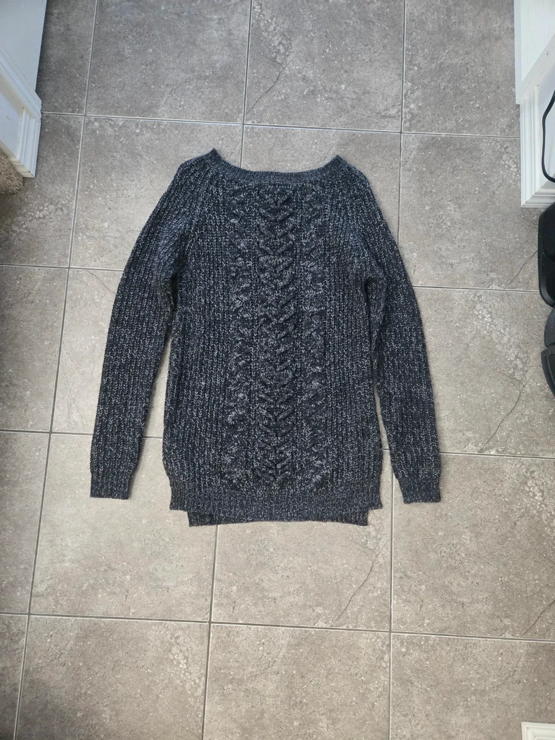 Grey and Black Cable Knit Sweater(Small) - photo 2
