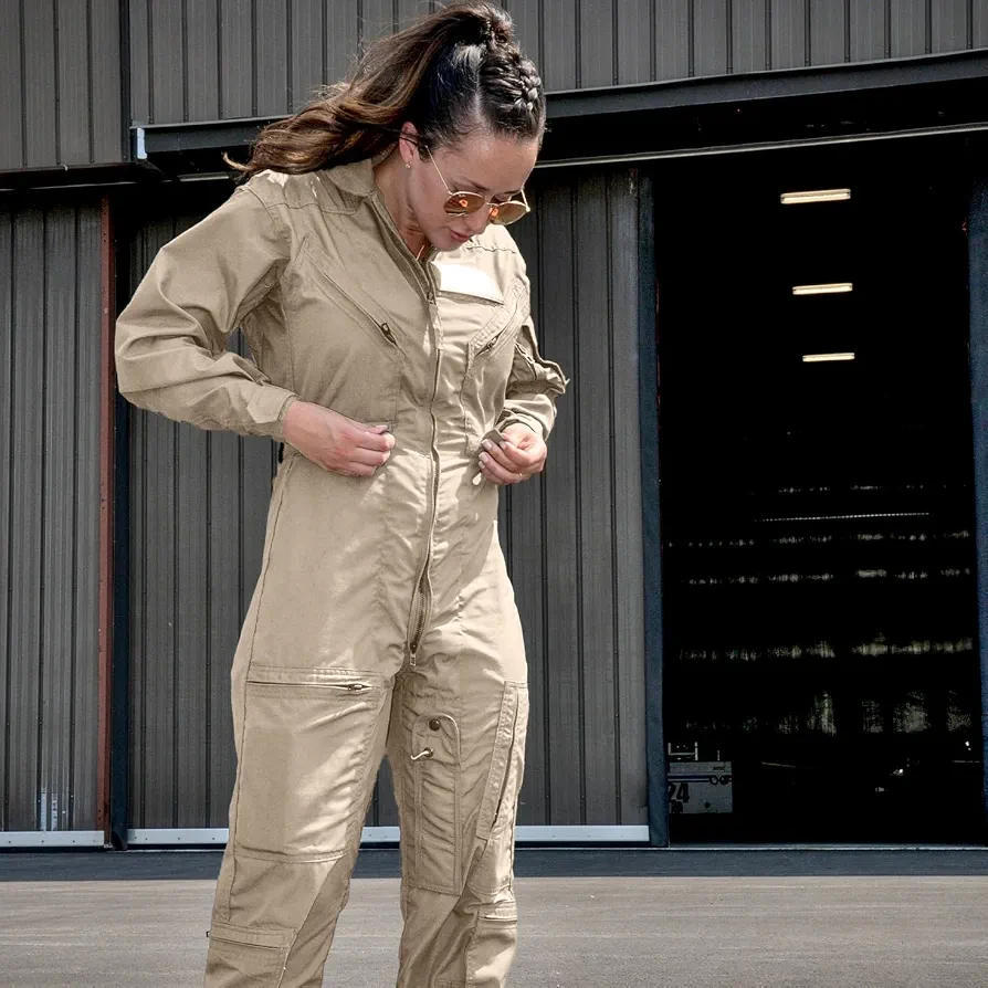 Tan Flight Suit Coveralls size L