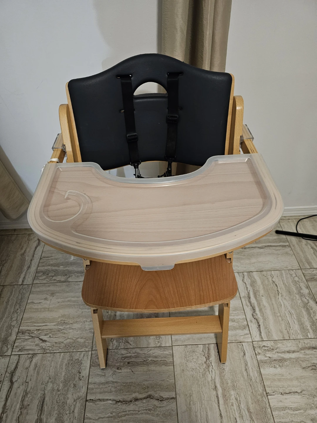 Wooden High Chair with Tray