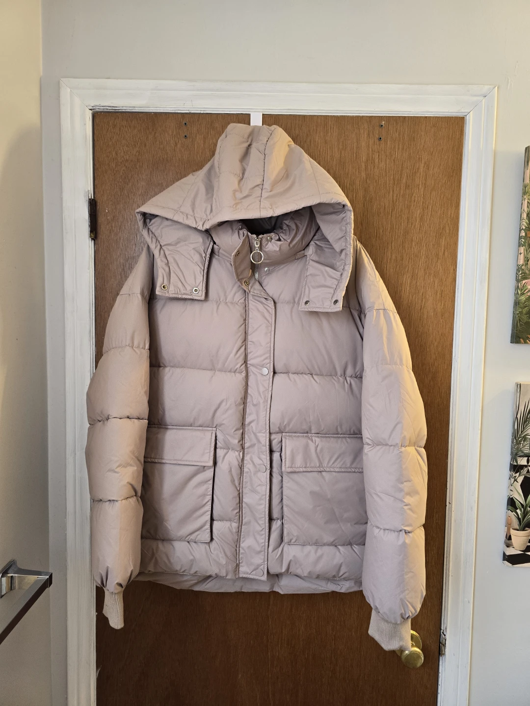 Brand New SHEIN Women’s Puffer Jacket – Beige – Size Large - photo 4