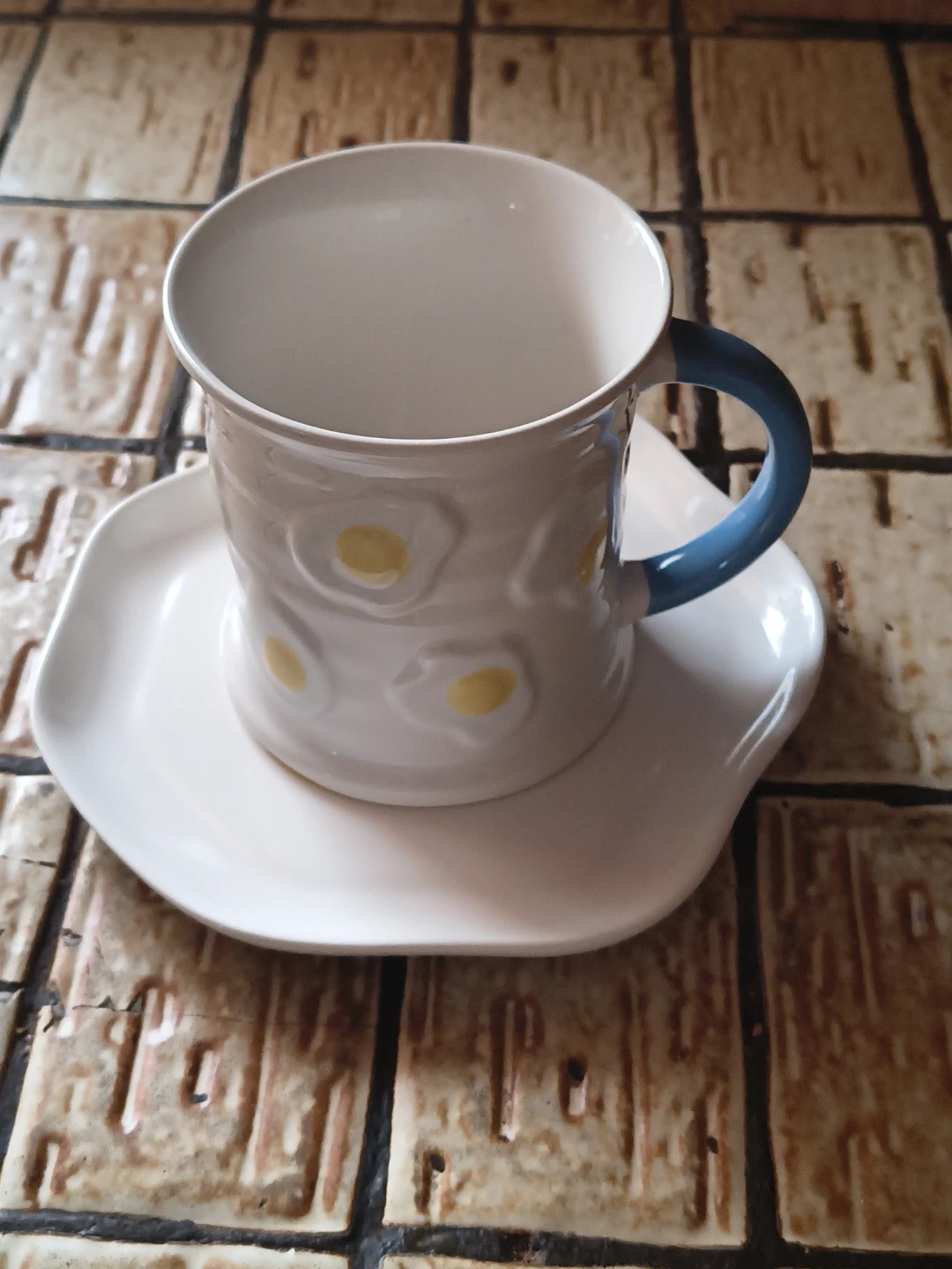 Ceramic Fried Egg Mug and Plate Set - photo 4