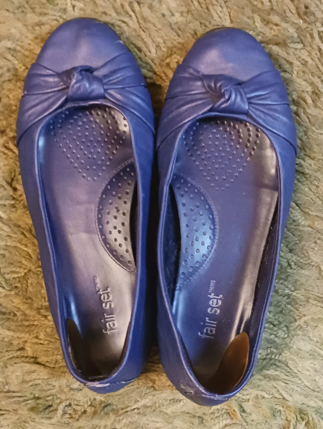 Fair Set Blue Leather Ballet Flats Size 8M