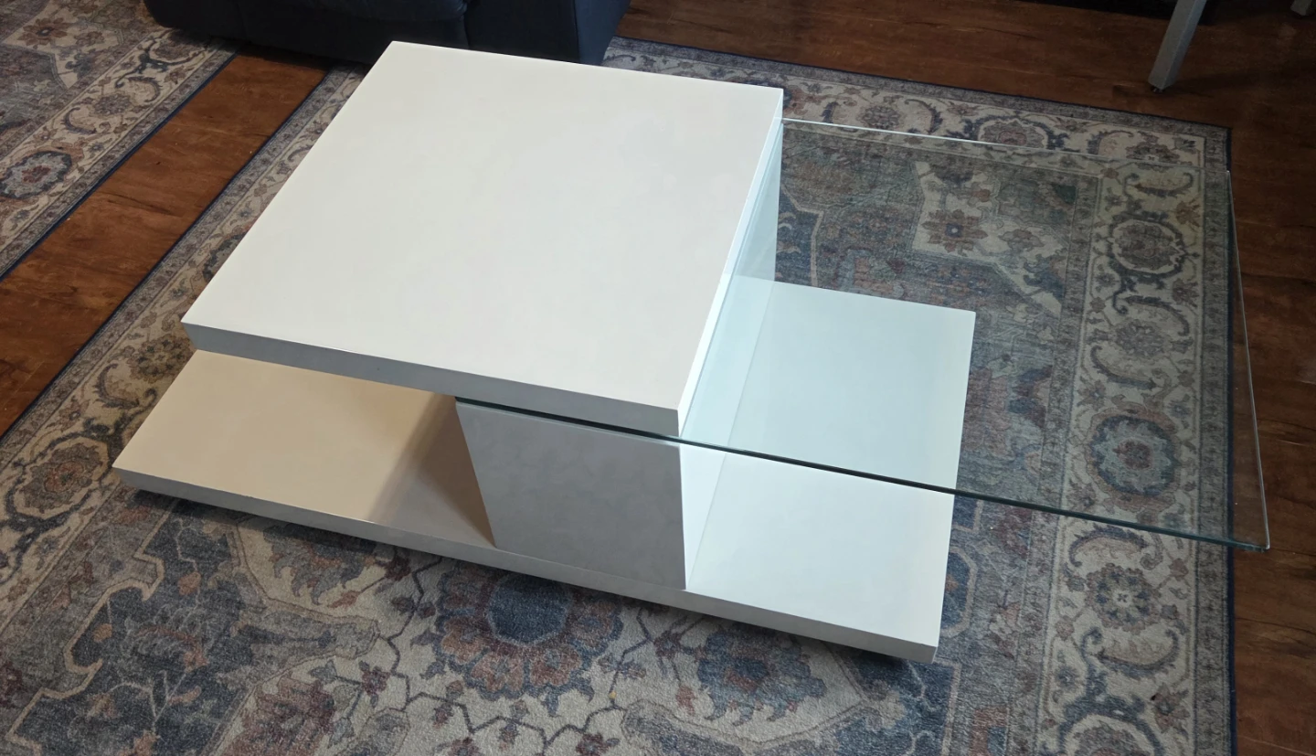 Swing white swivel top coffee table elegant design