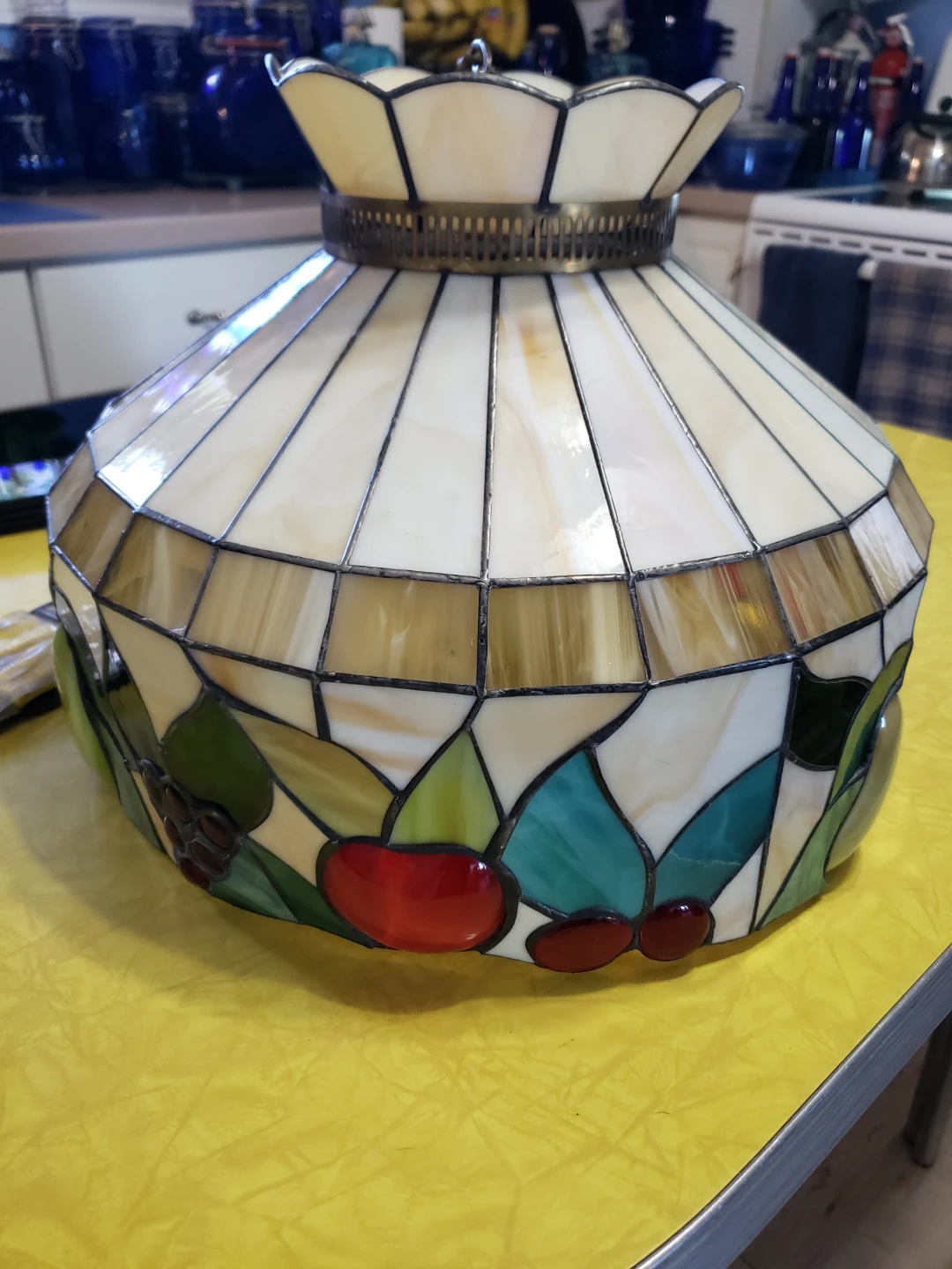 Vintage Stained Glass Pendant Lamp - photo 3