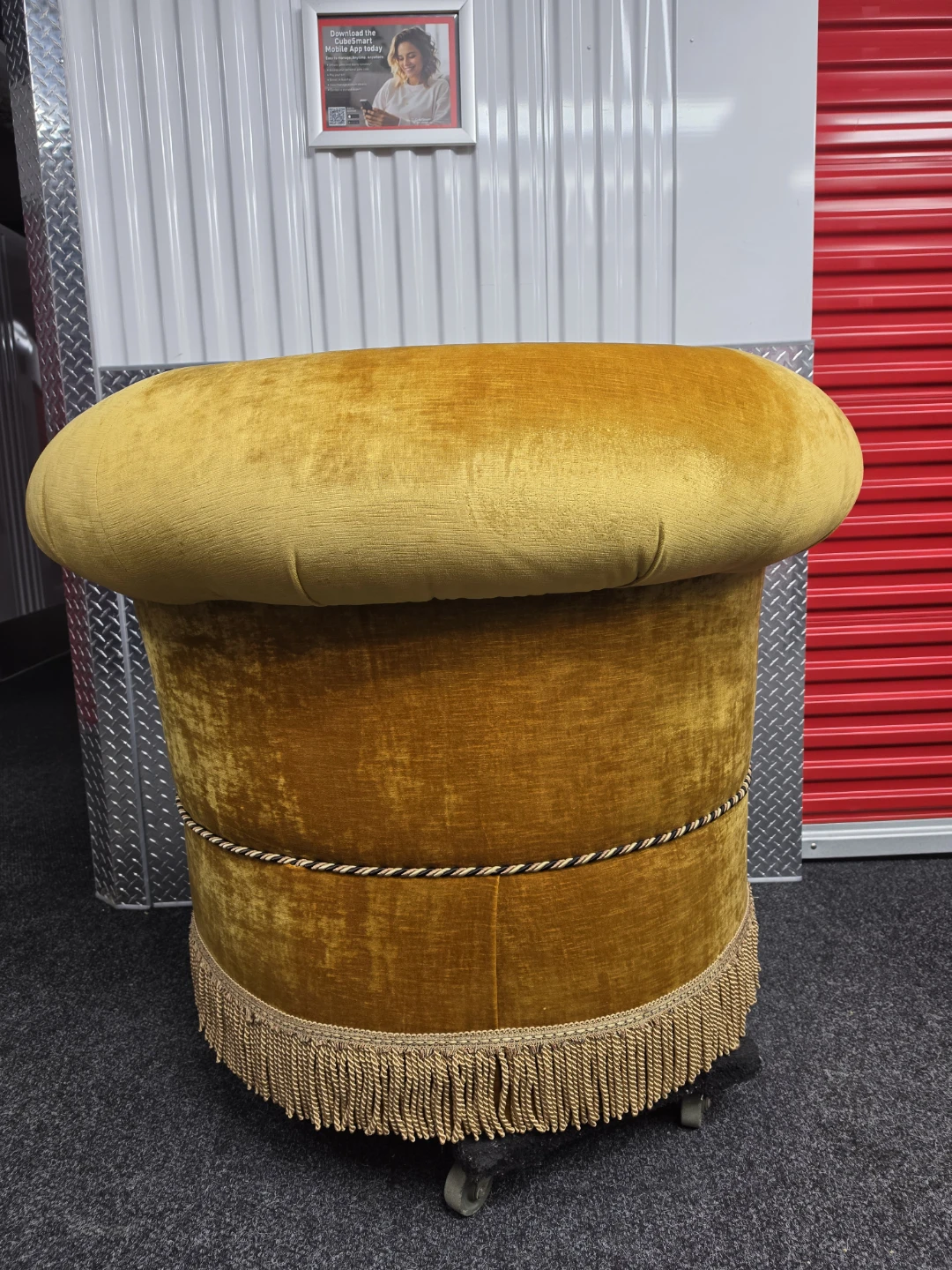 Vintage Mustard Yellow Velvet Accent Chair - photo 4
