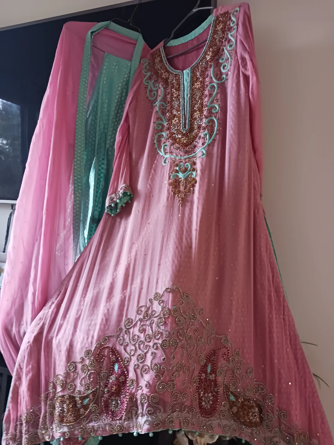 3piece suit heavy embroidery wedding party dress - photo 2
