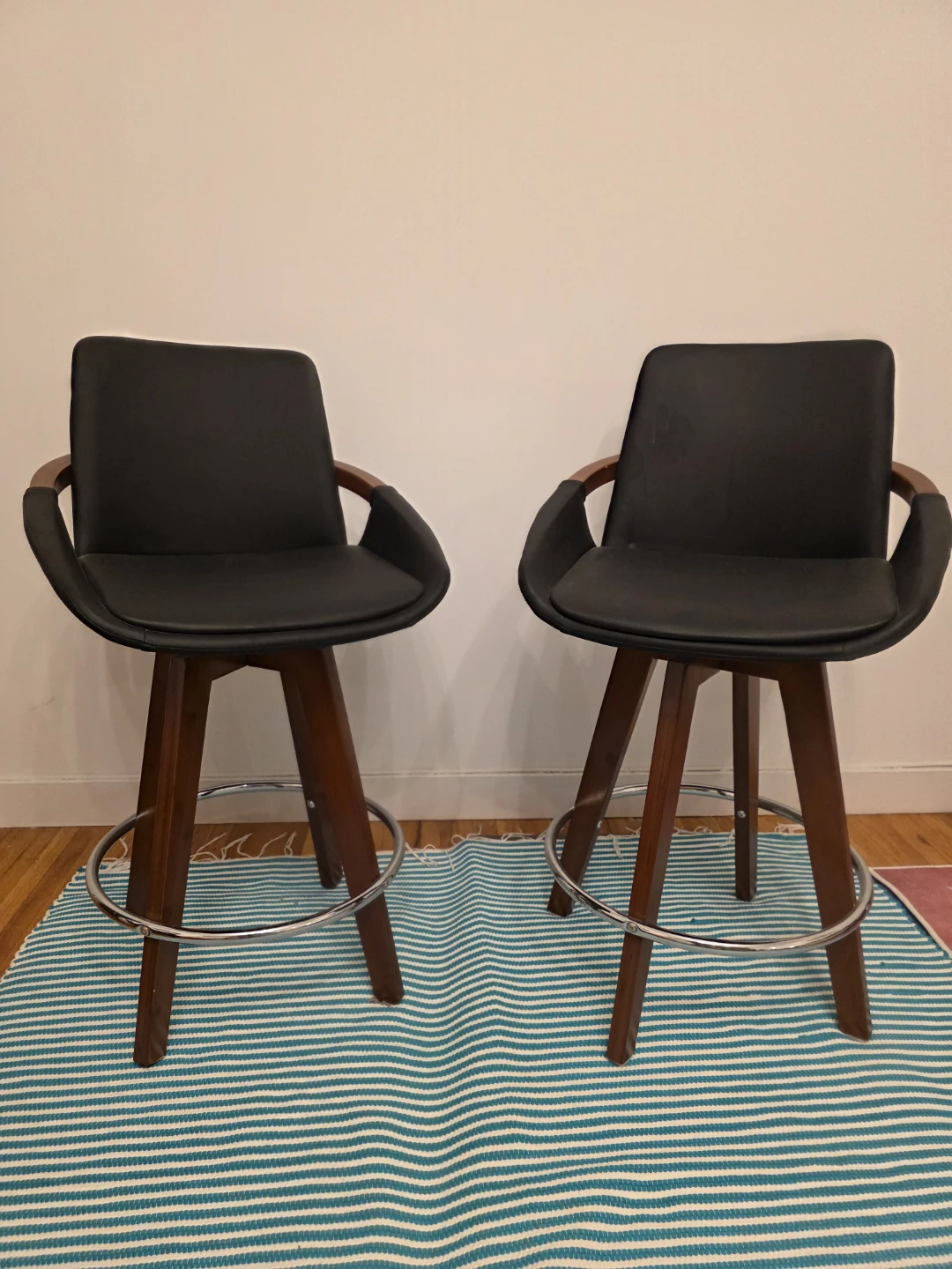 Set of Two Swivel Bar Stools