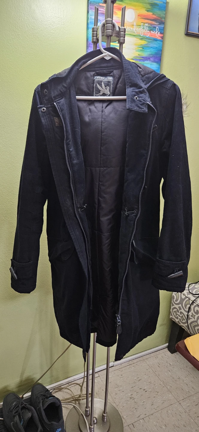 I. Spiewak & Sons Navy Blue Winter Parka Coat – Faux Fur Hood - photo 2