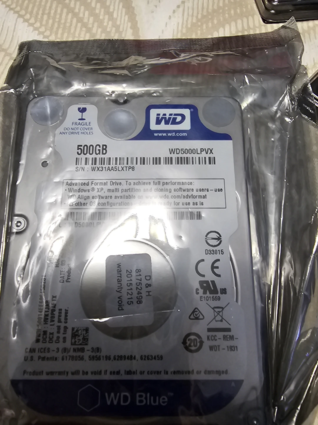 Western Digital Blue 500GB 2.5-inch Hard Drive