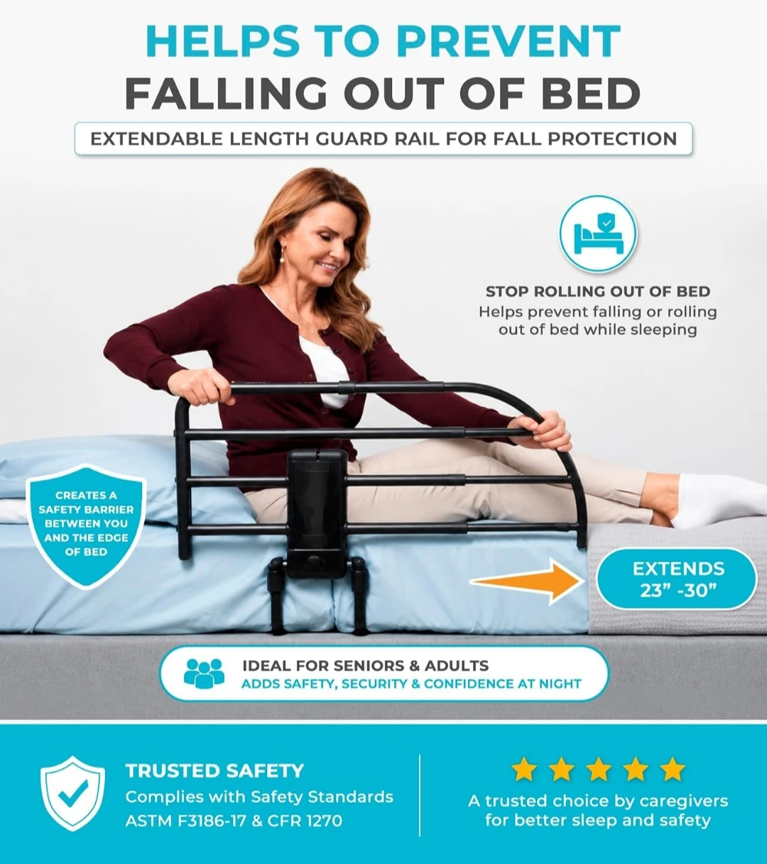 Stander Click-N-Go Extendable Bed Rail - photo 5