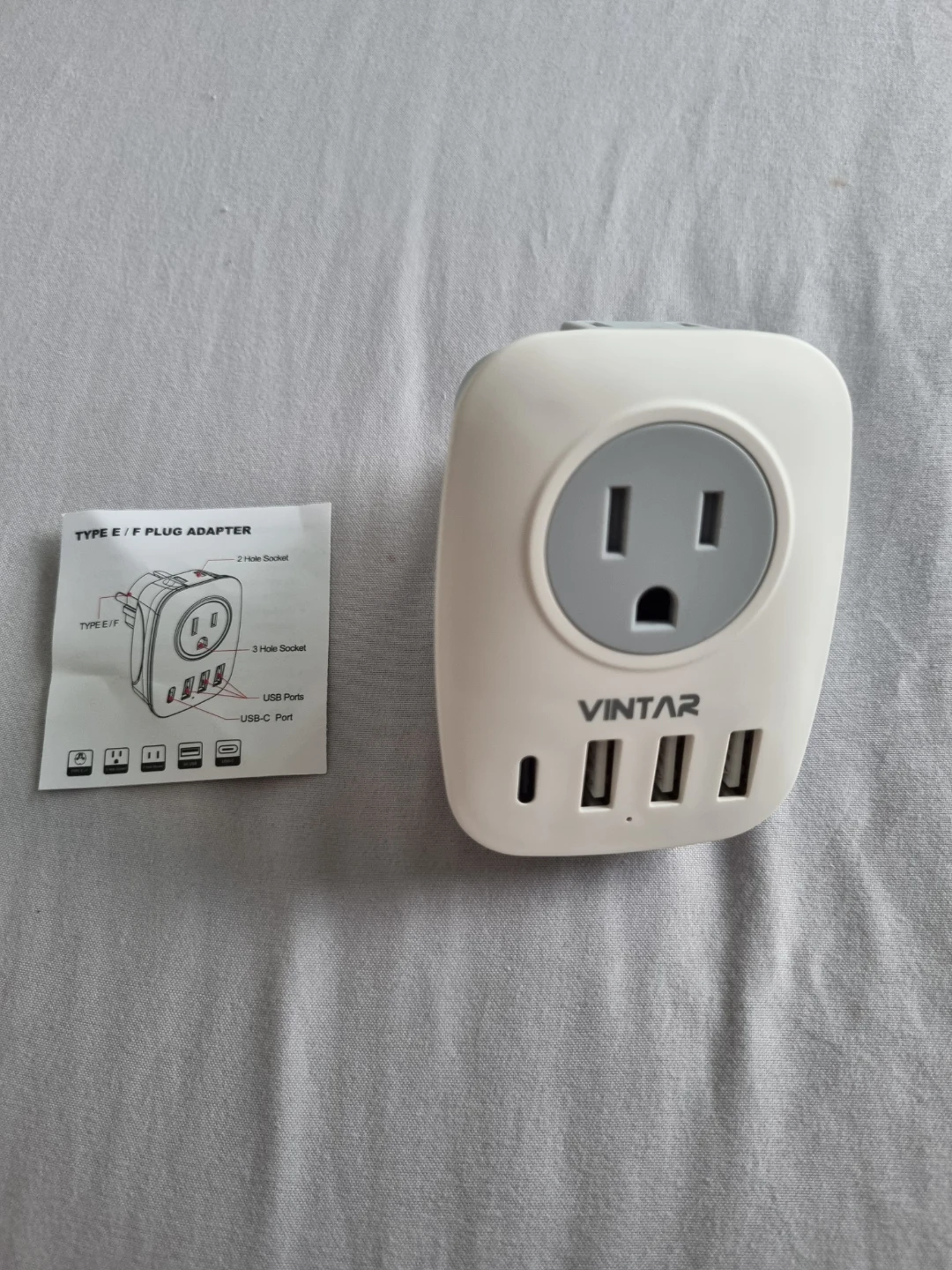 BRAND NEW IN BOX - VINTAR TYPE E/F EUROPEAN TRAVEL ADAPTER - photo 2