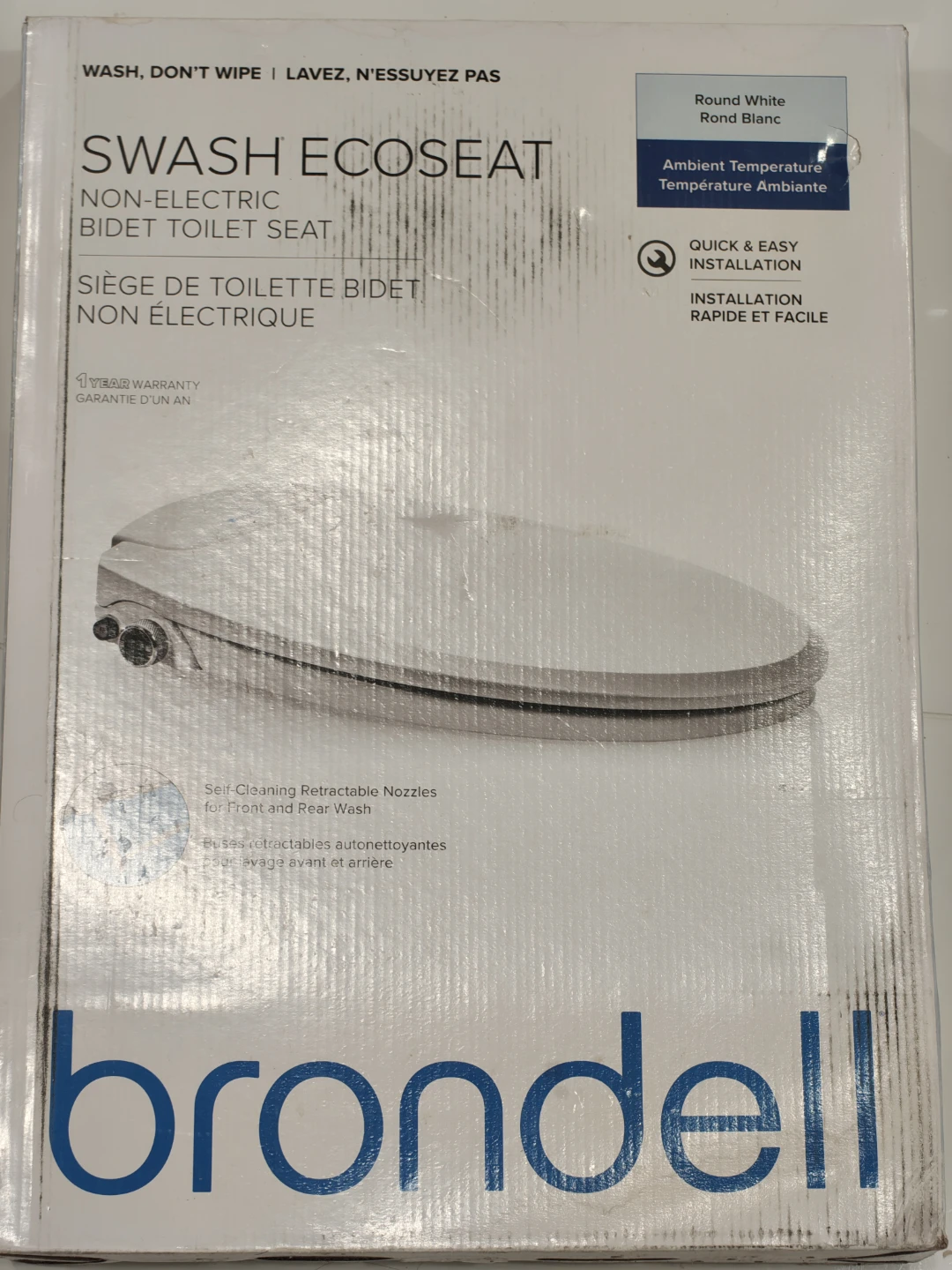 New Brondell Swash EcoSeat Non-Electric Bidet Toilet Seat