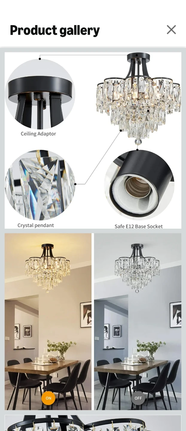 Crystal Ceiling Chandelier Light Fixture - photo 2