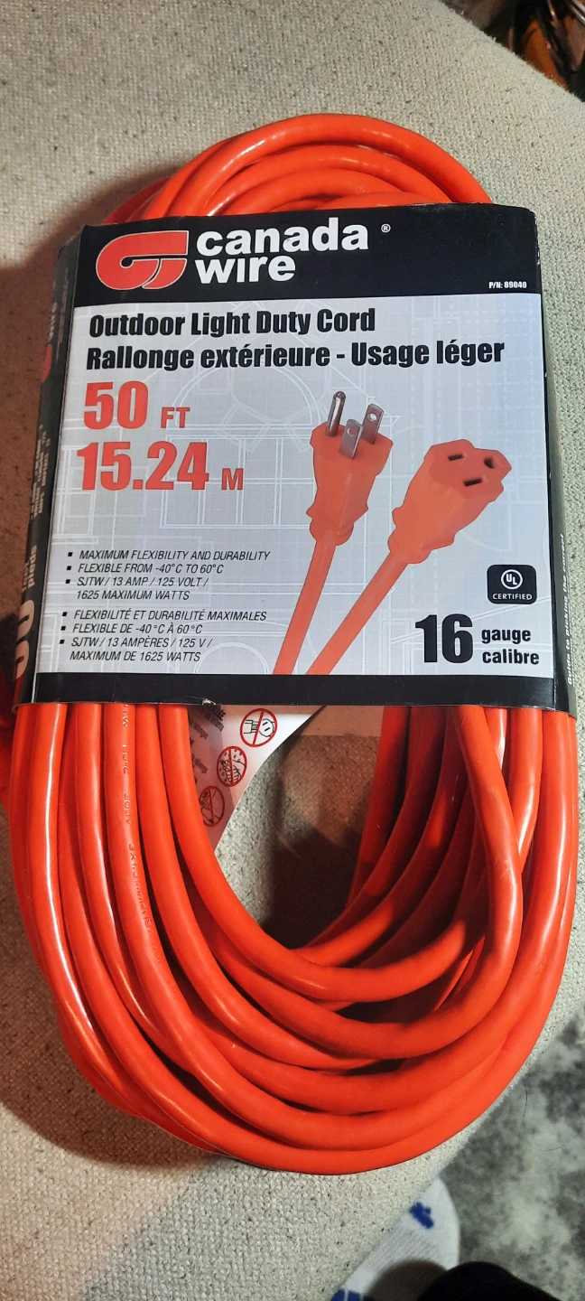 New Canada Wire SJTW Outdoor Extension Cord, 15 m - photo 2