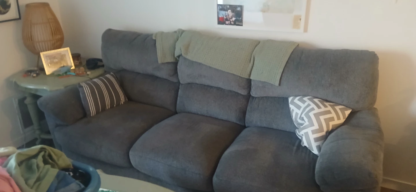 Dark Grey Three-Seater Sofa